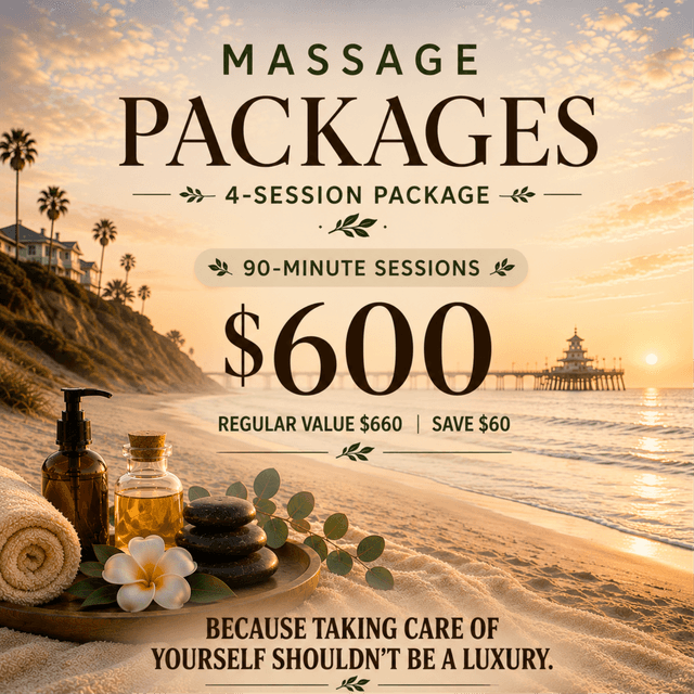 4-Pack 90 Minute Massage at The Massage Artist in Seal Beach, CA